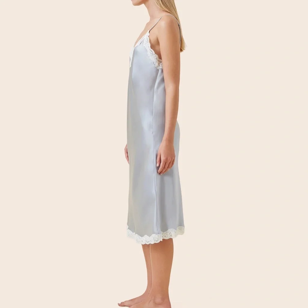 Annabelle satine lace slip nightgown - Picture 3 of 6